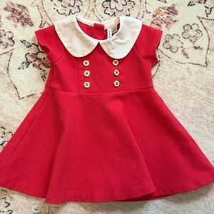 Janie and Jack Red Dress with White Collar